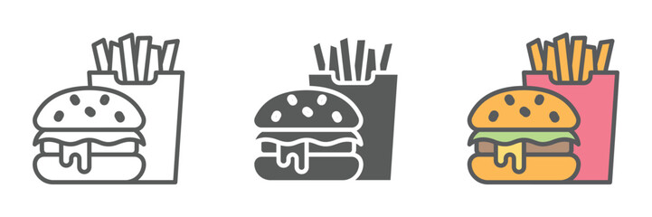 Eat Icons Set – Vector Illustrations in Multiple Styles