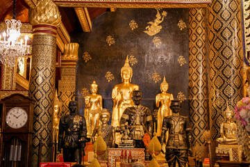 Phitsanulok, Thailand - 17 Nov 2024: Phra Buddha Chinnarat is located at Wat Phra Sri Rattana Mahathat Woramahawihan. It is one of the most beautiful and most popularly replicated in Thailand.