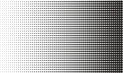 Dotted halftone gradient background. Black fading comic pop art overlay. Monochrome texture. Grunge halftone background. Vector illustration.