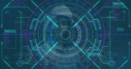 Image of scope scanning over data processing