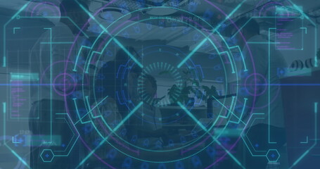 Image of data processing over diverse group of people