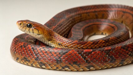 Fototapeta premium Beauty rat snake on studio background 