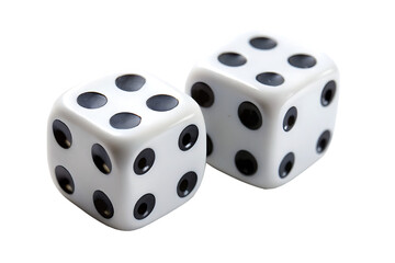 two dices with black dots isolated on white background PNG. GENERATIVE AI