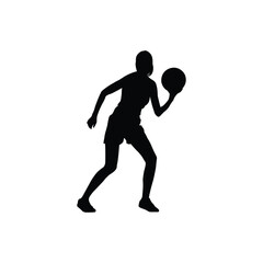 Basketball player in mid air pose silhouette