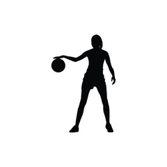 Basketball player moving sideways silhouette