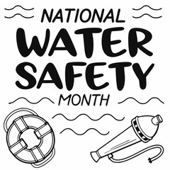 NATIONAL WATER SAFETY MONTH vector illustration