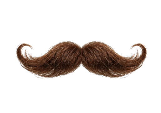 Whimsical handlebar mustache vintage charm against void