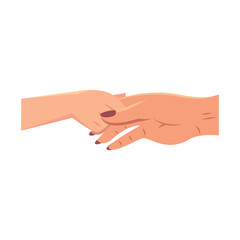 Holding hands together. Vector