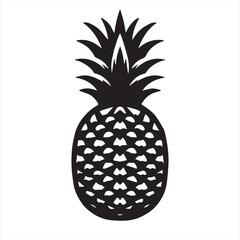 Fototapeta premium Pineapple Vector art illustration with leaves