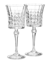 Two empty clean glasses isolated on white
