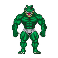 strong crocodile mascot vector illustration design