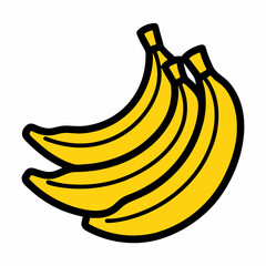 Bananas doodle icon vector on white background.