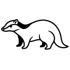 Stylized Badger Outline in Vector