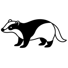Stylized Badger Outline in Vector