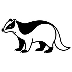 Stylized Badger Outline in Vector