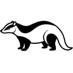 Stylized Badger Outline in Vector