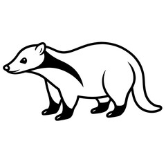 Stylized Badger Outline in Vector