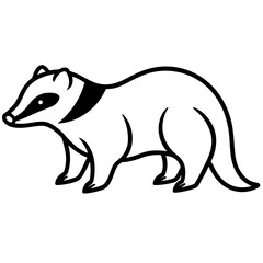 Stylized Badger Outline in Vector