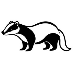 Stylized Badger Outline in Vector