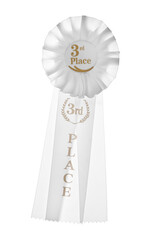 One color award ribbon on white background