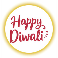 Happy Diwali Calligraphy Vector Design,Elegant Happy Diwali Typography Illustration,Diwali Festival Greeting Card Design,Red Calligraphy Happy Diwali Text Art,Decorative Happy Diwali Vector Template
