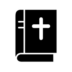 Obraz premium bible book black glyph isolated vector illustration 