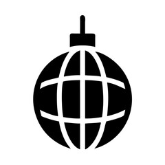 disco ball black glyph isolated vector 
