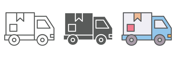 Logistics Icons Set – Vector Illustrations in Multiple Styles