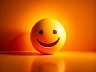 Happy Orange Silhouette Emoji Character Stock Photo