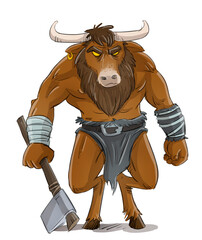 Minotaur illustration from The Odyssey