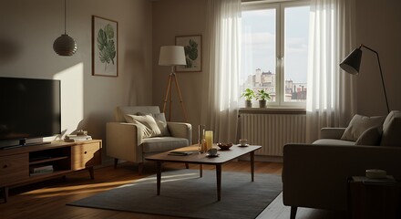 Living Room Interior Design with Furniture