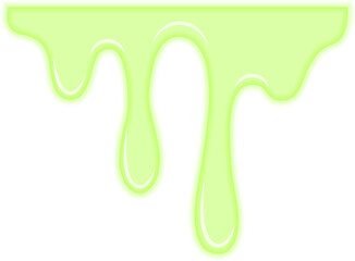 Viscous green liquid with a bright effect spreading from a crude leak.