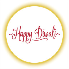 Happy Diwali Calligraphy Vector Design,Elegant Happy Diwali Typography Illustration,Diwali Festival Greeting Card Design,Red Calligraphy Happy Diwali Text Art,Decorative Happy Diwali Vector Template