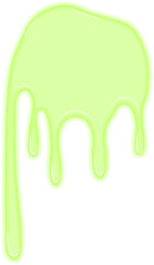 Luminous green fluid dripping in a hazardous and potentially lethal flow.