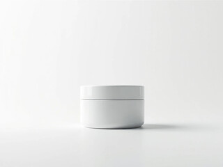 Mockup. Glass jar for face cream on the table.