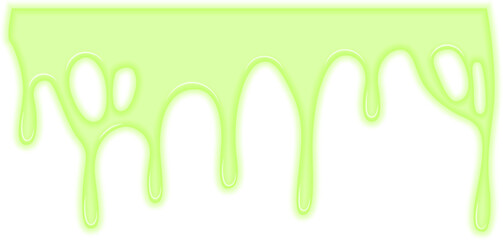 Luminous green toxic substance forming irregular dripping patterns.