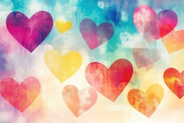 Cheerful heart patterns on gentle backgrounds perfect for festive occasions and love-themed projects