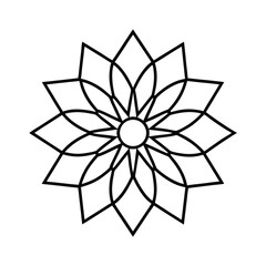 intricate radial mandala floral geometric line art vector