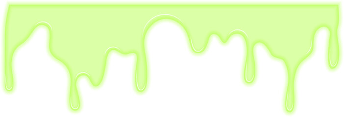 Continuous stream of toxic green liquid dripping downward.