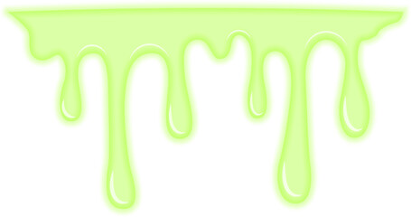 Single droplet of radioactive green liquid suspended in motion.