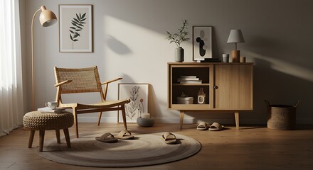 Living Room Interior Design with Furniture and Decor