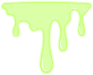 Spread-out layer of green toxic liquid covering a surface with an uneven flow.