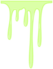 Thin, slow-moving stream of toxic liquid trickling down.