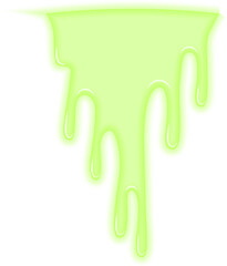 Wet-looking green liquid forming long streaks of drips.