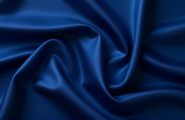 Obraz premium Navy blue silk satin provides a dark, luxurious background for festive designs in web banners and wide panoramic formats._00002_