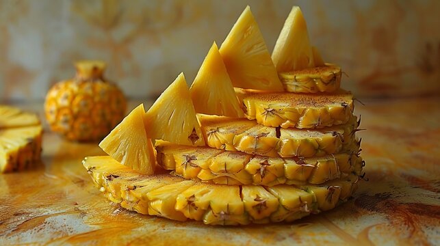 sailboat slices stacked and carved to form the shape of a Pineapple
