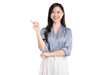 portrait of young asian businesswoman posing  on  background