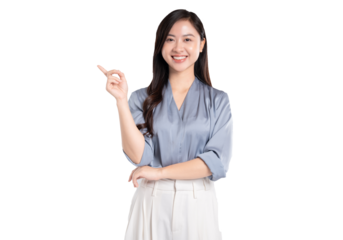 portrait of young asian businesswoman posing  on  background