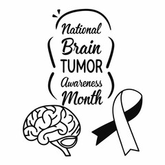 NATIONAL BRAIN TUMOR AWARENESS MONTH vector illustration
