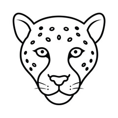 leopard head spot accents outline line art vector